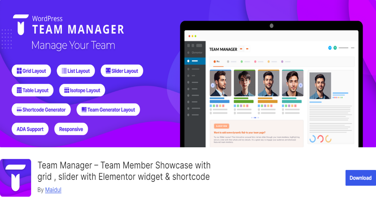 Screenshot of Team Manager