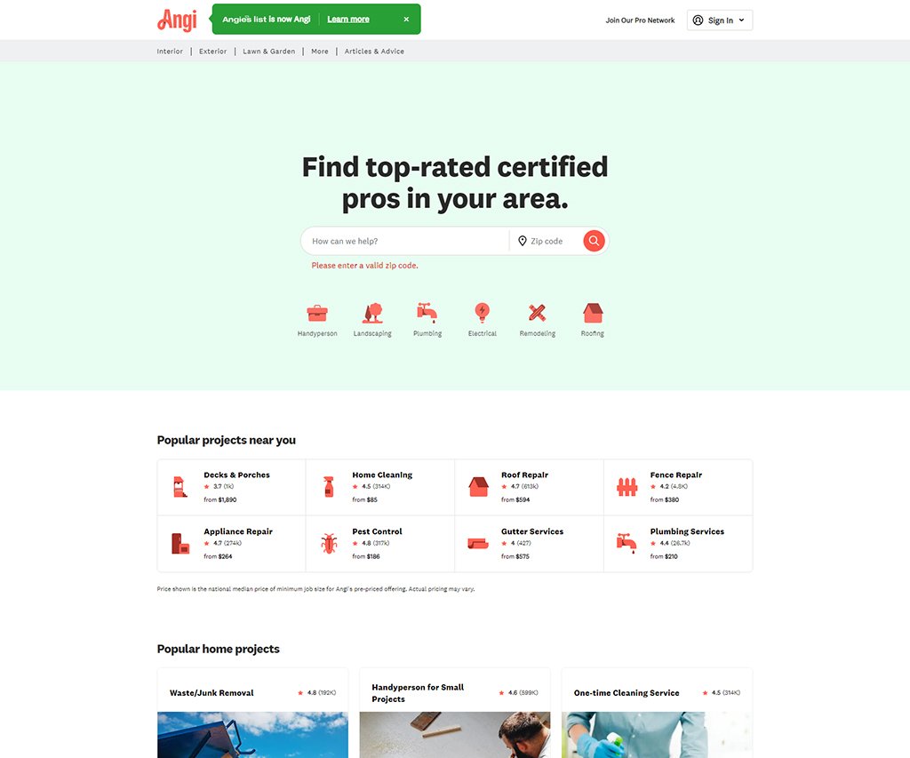 Angi - Free Business Listing Websites in the US