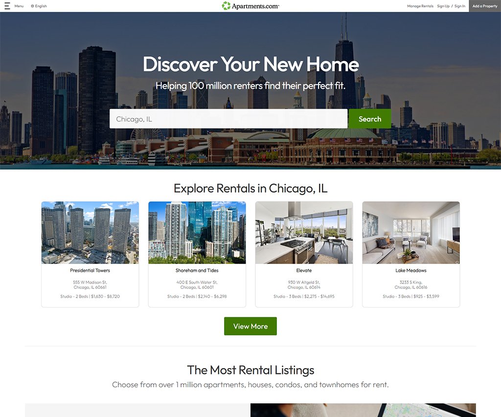Apartments.com is a free real estate website