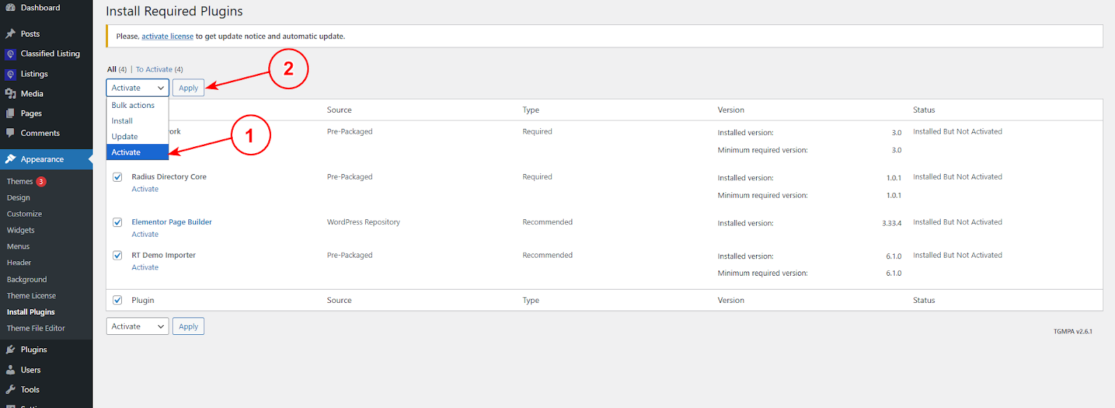 bulk plugin activate