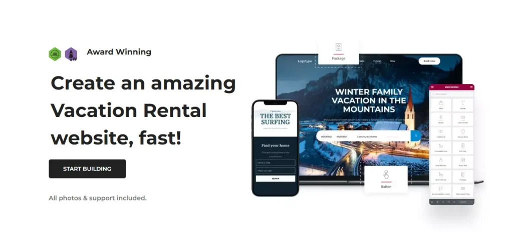 Bellevue - house rental website WordPress theme