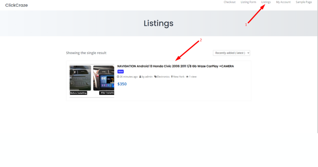 View listings