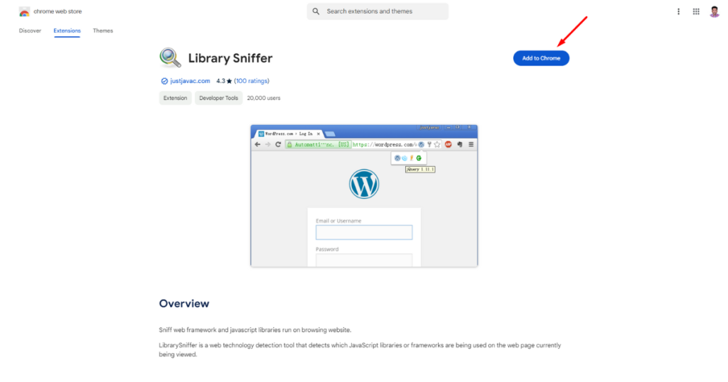 library sniffer addon