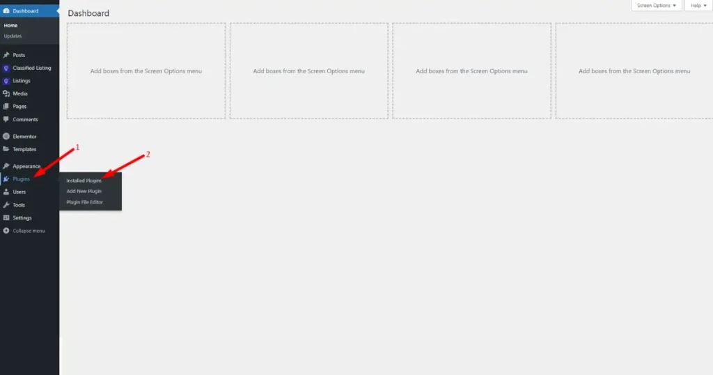 Go to installed plugins
