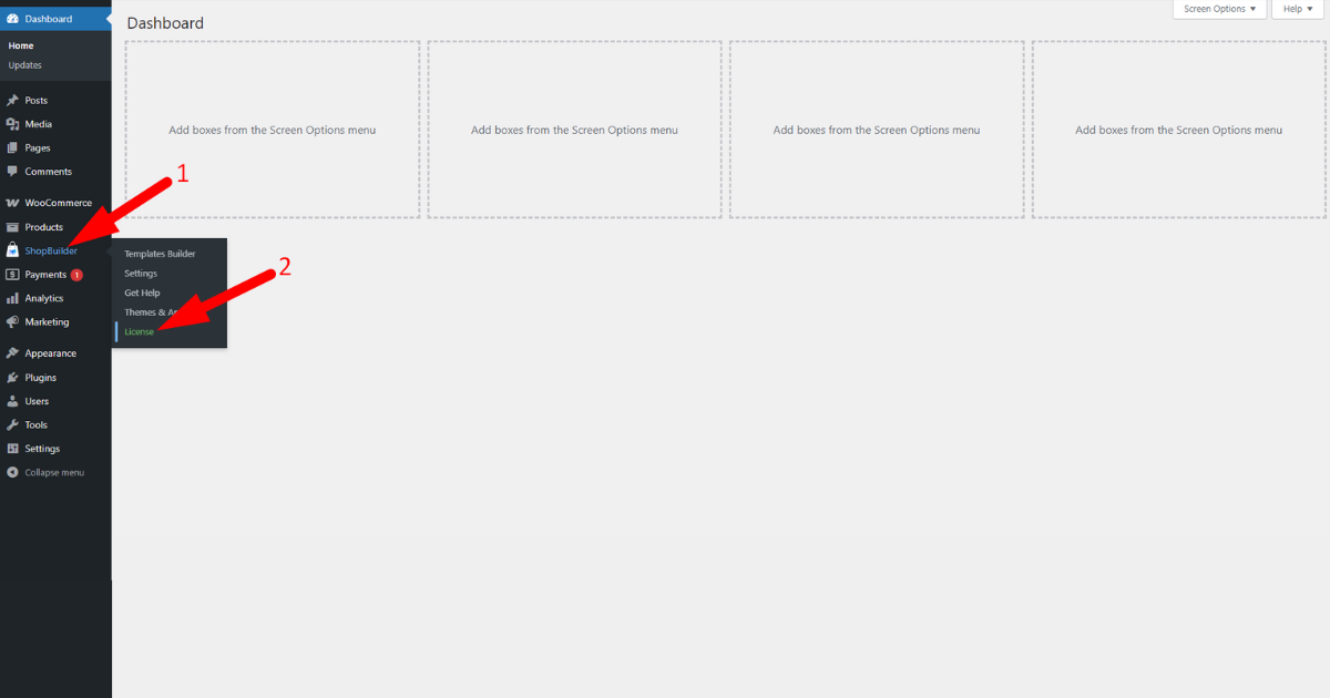 Go to ShopBuilder license