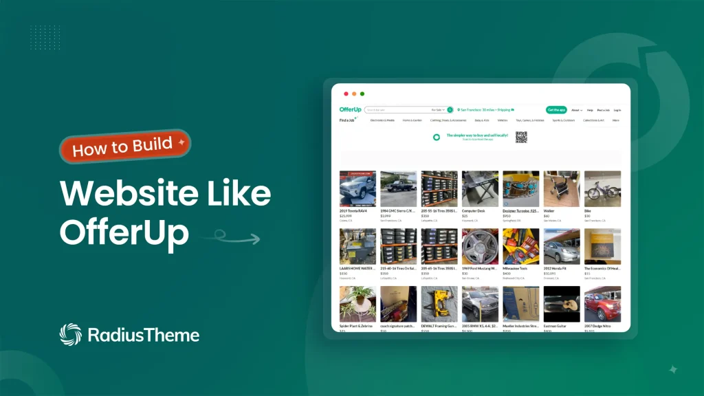 how to build a website like OfferUp