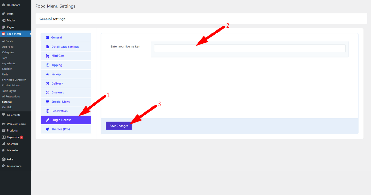 Click the save changes button