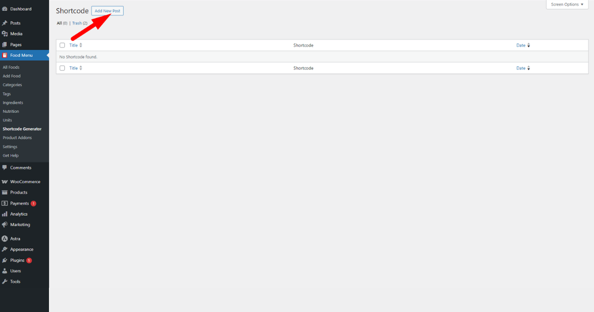 Click the add new post button