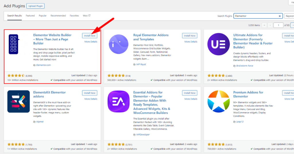 install elementor