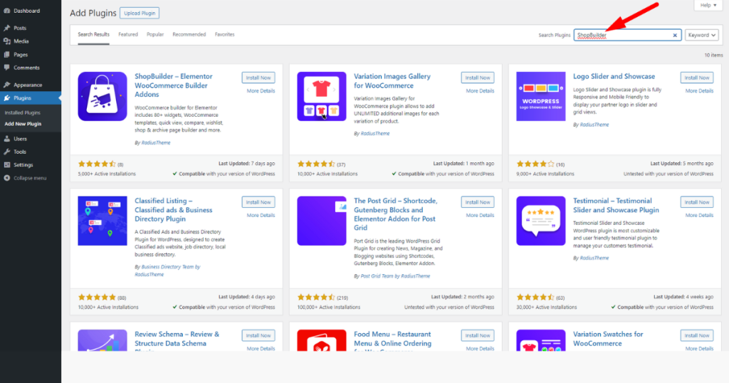 search shopbuilder