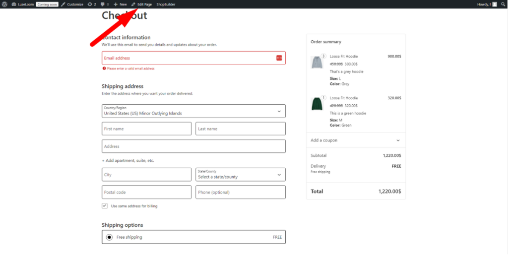 Click Edit Page