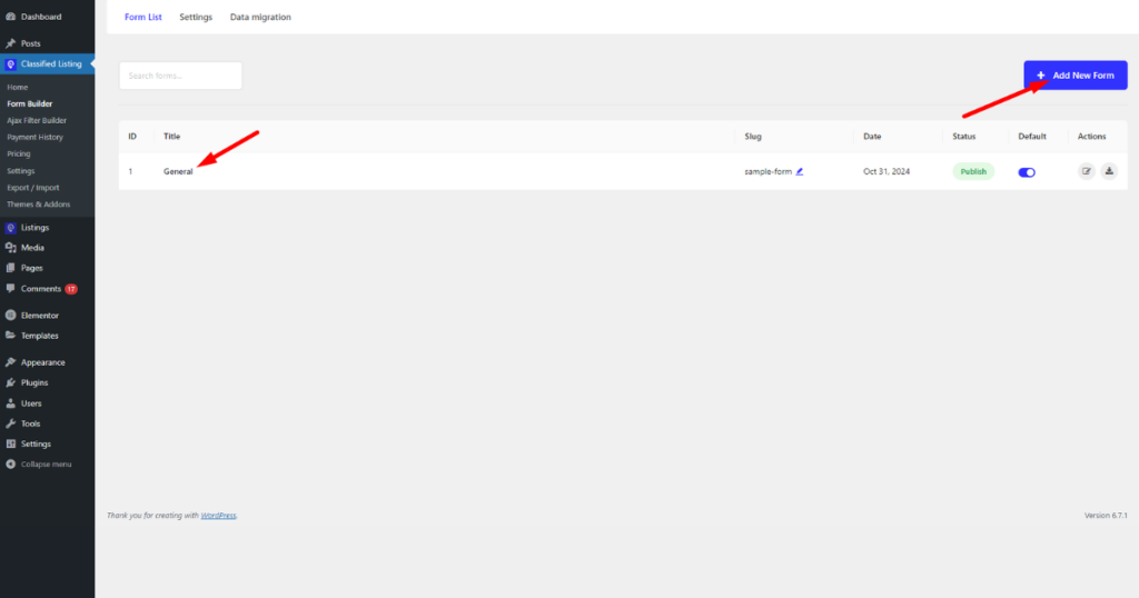 Edit or build a new listing form