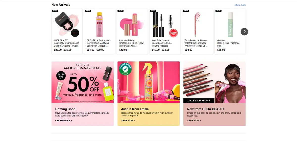 New arrivals upselling example