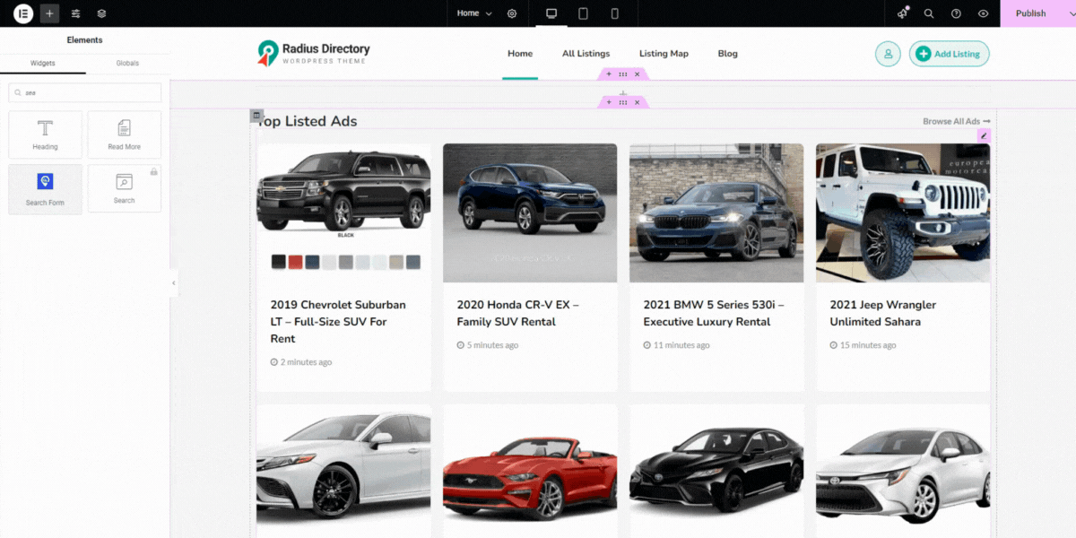 page customization with Elementor