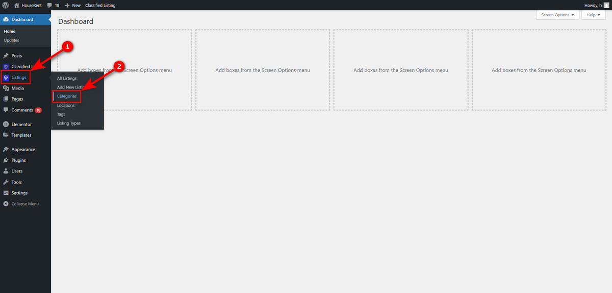 Visit categories of Classified Listing plugin