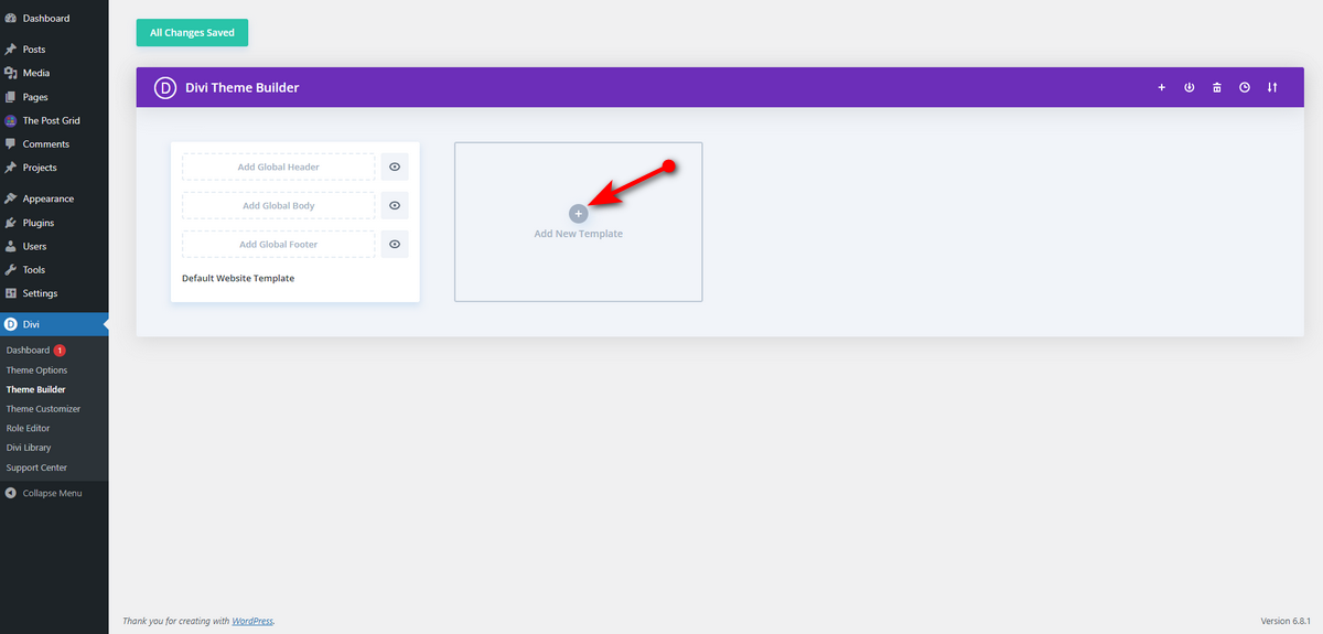 Click add new template icon