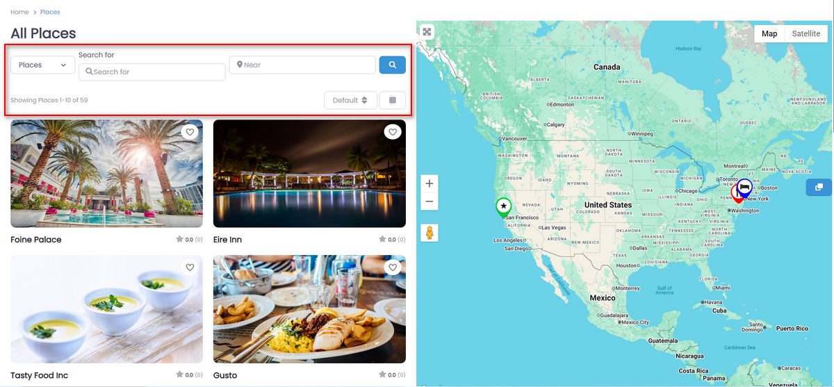 GeoDirectory search and filtering