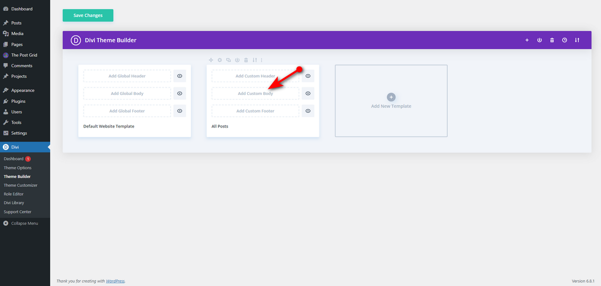 Click add custom body