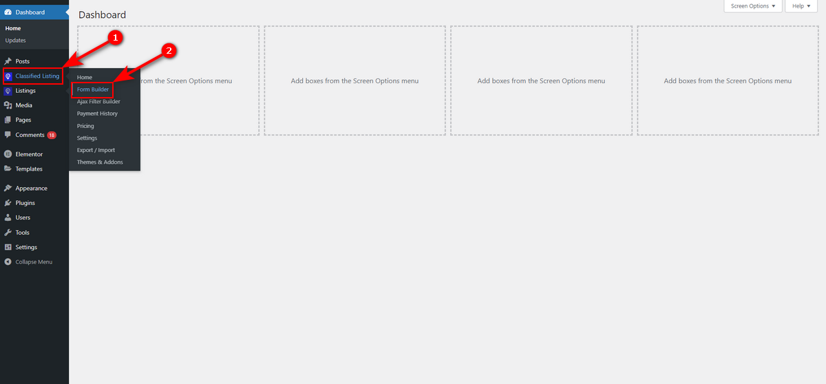 Go to form builder