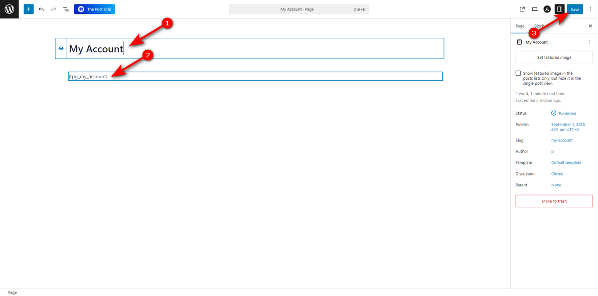 Publish page