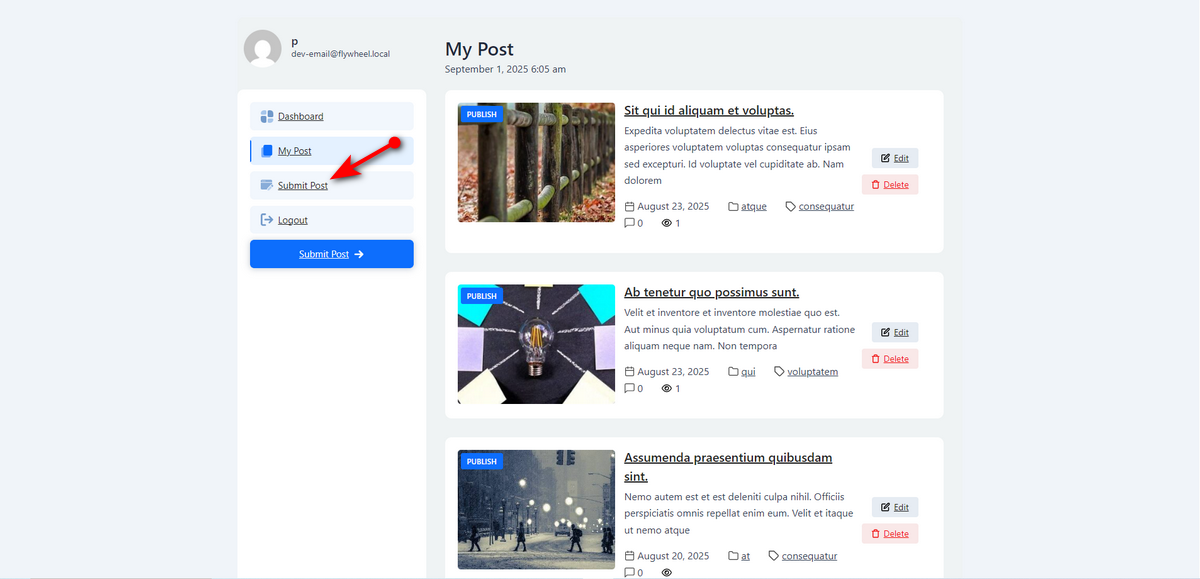 submit post