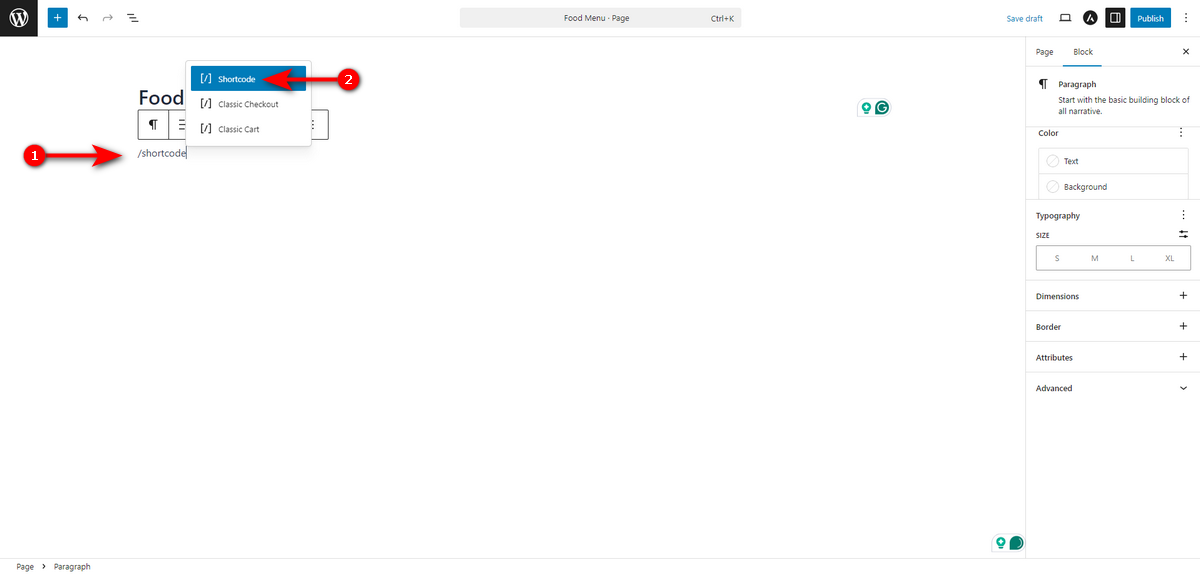 add shortcode