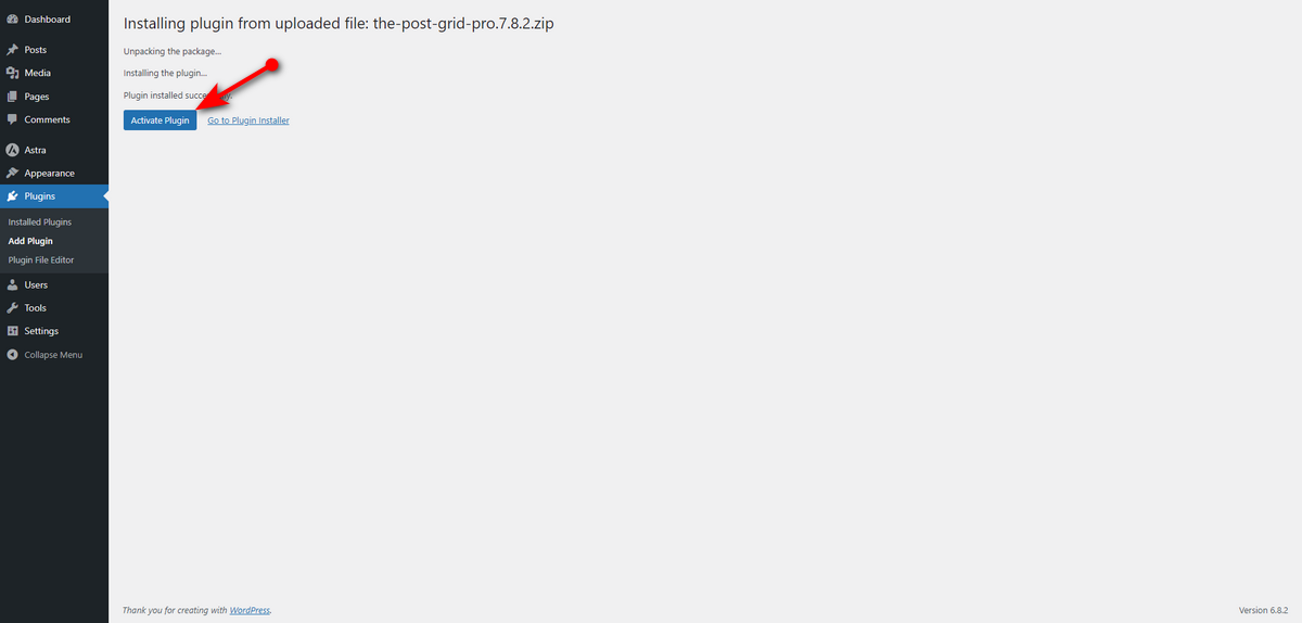 Click on Activate Plugin button