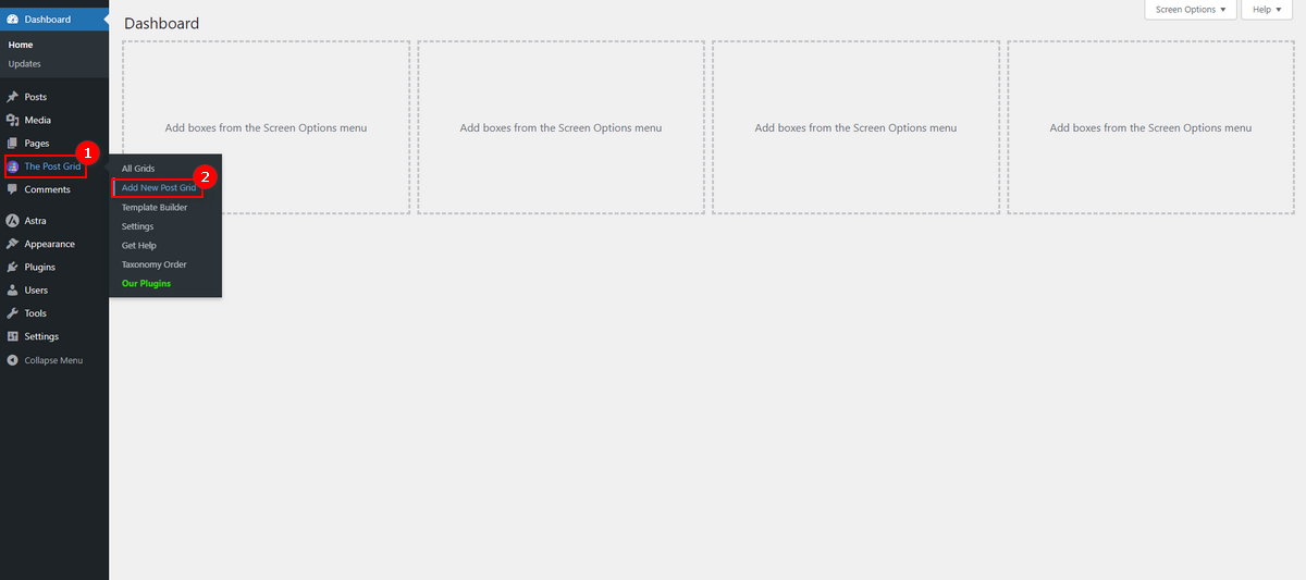 add new post grid