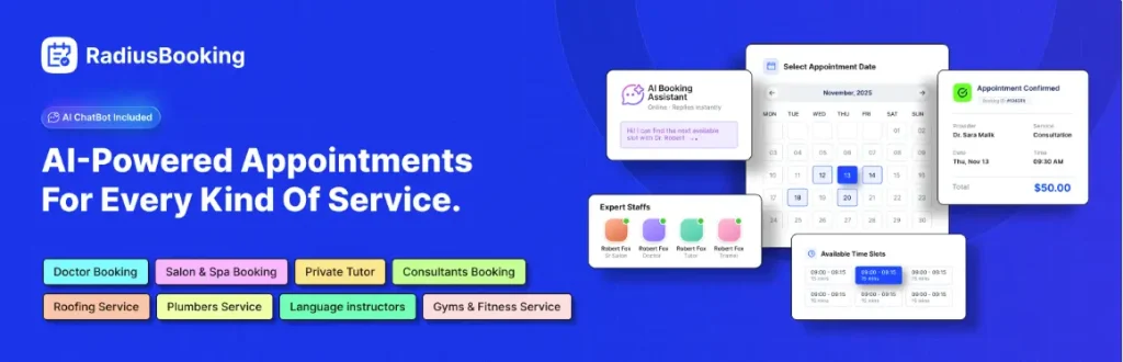 Radius Booking plugin