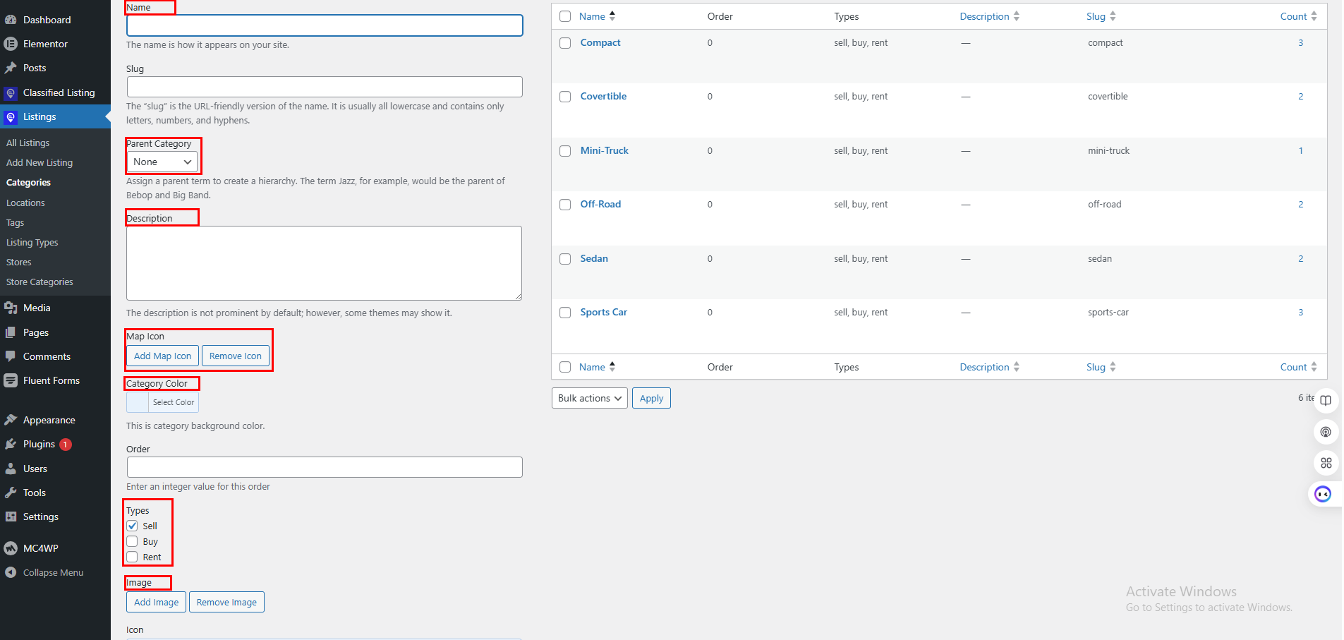 add categories
