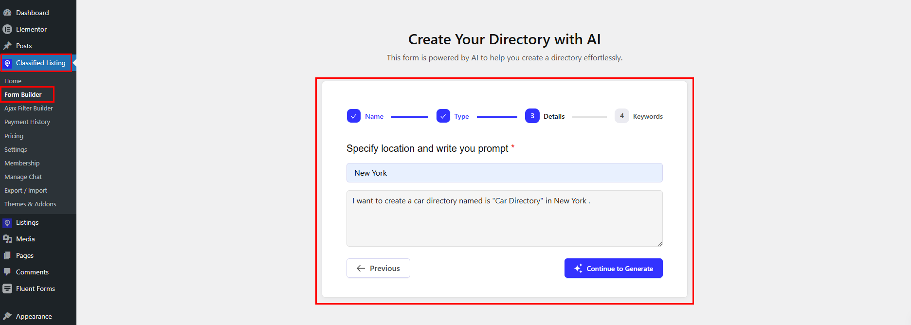 create directory with AI