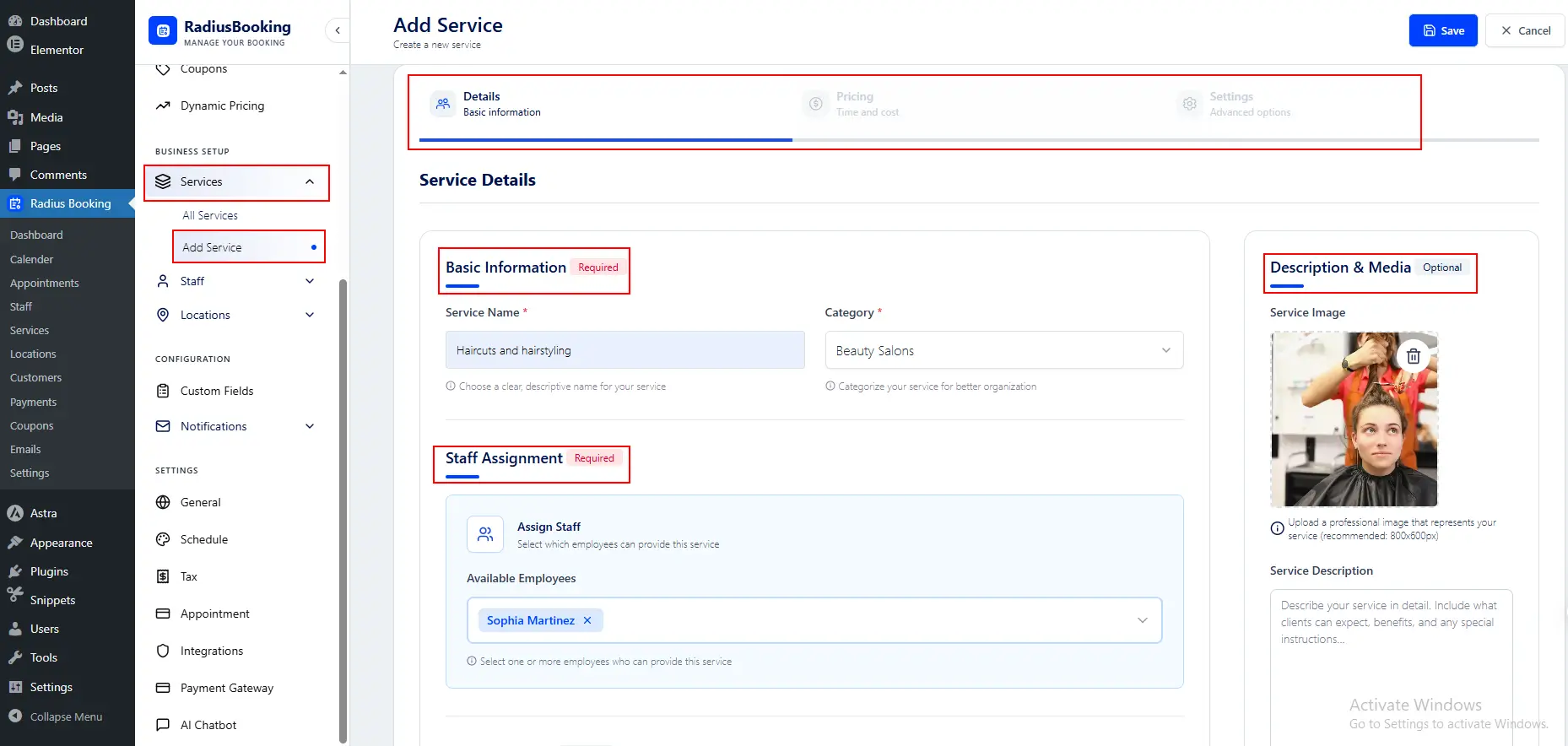 Add your services