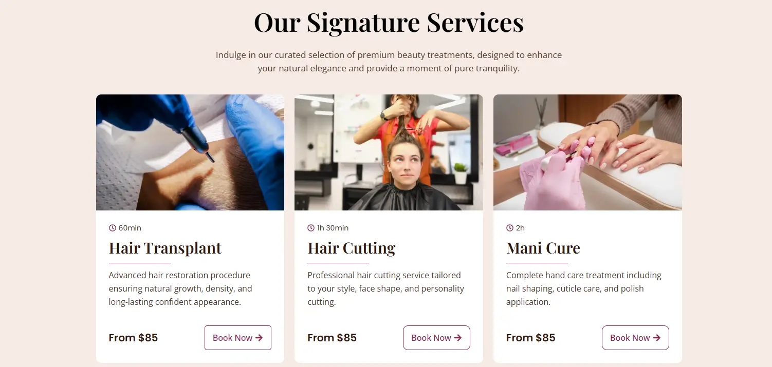 salon booking services