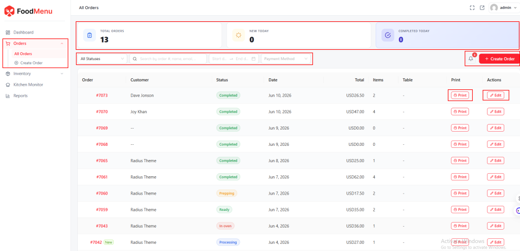 Order Management
