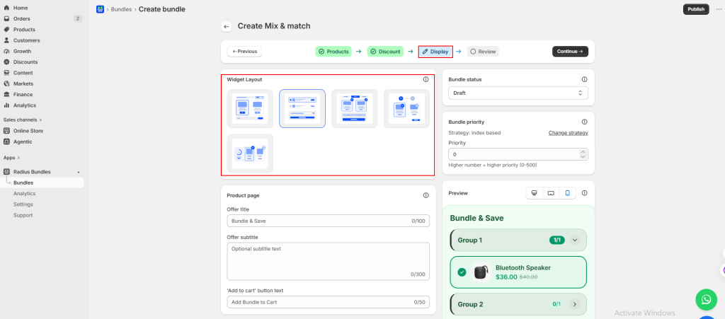 create mix & match bundle