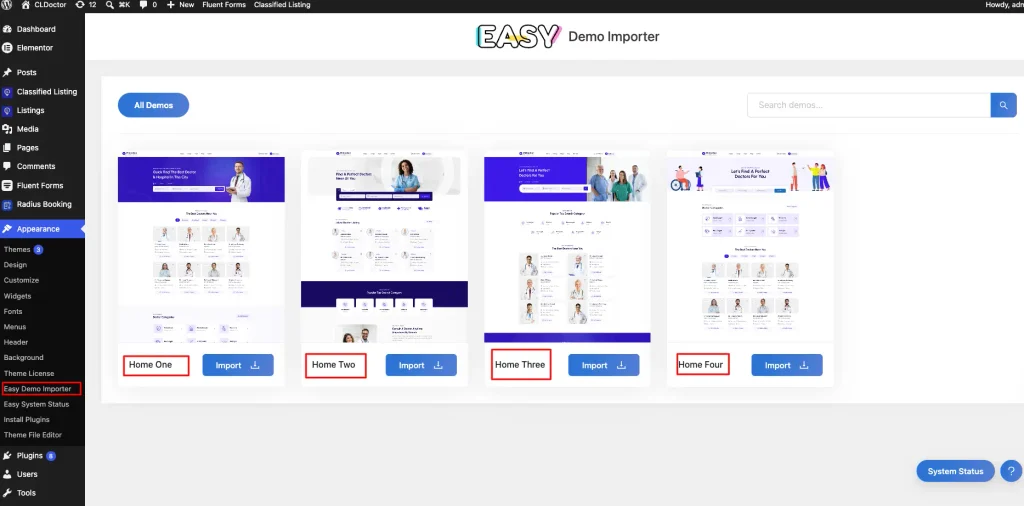 one click demo option