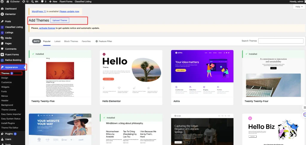 Install theme