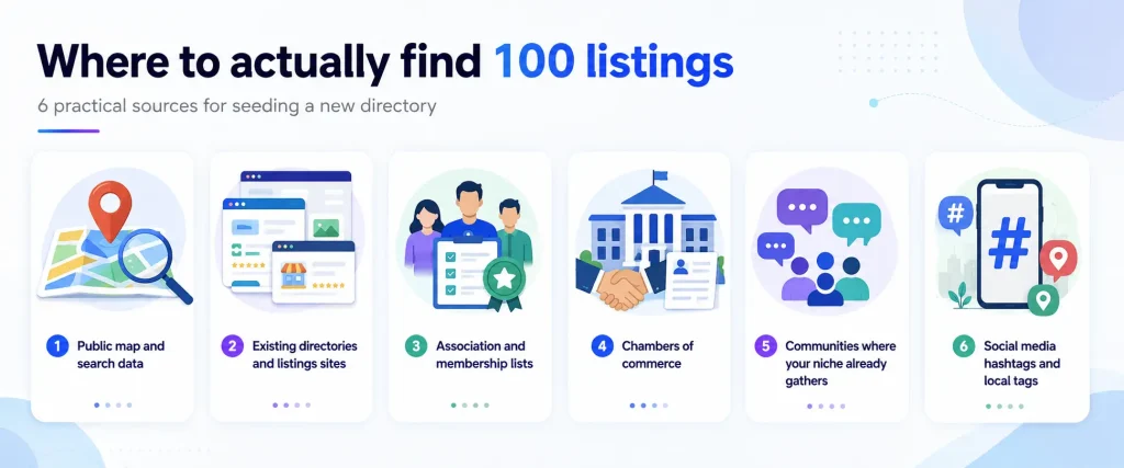Where to find first 100 listings